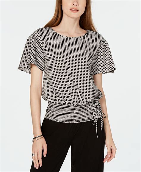 designer tops michael kors michael|michael kors smocked waist top.